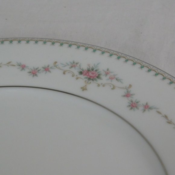 Noritake China 6102 Fairmont Pink Roses Floral Platinum Trim Salad Plate 8.25" - Picture 4 of 6